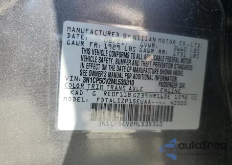 2021 Nissan Kicks Sv from USA, damaged, VIN 3N1CP5CV2ML535310